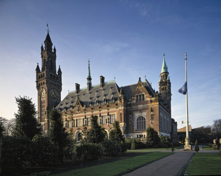 The Peace Palace, seat of the International Court of Justice. The Court is the principal body of the United Nations. 1993.